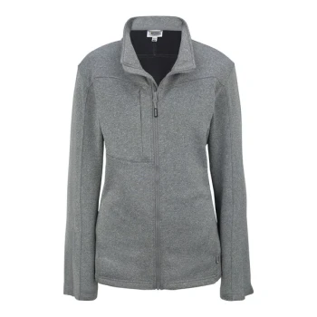 Edwards 6440 Women's Customizable Gray Heather / Black Performance Tek Full-Zip Sweater / Jacket - Fleece - Extra Small