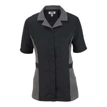 Edwards 7890 Women's Customizable Black Premier Moisture-Wicking Housekeeping Tunic with Soil Release - Polyester - Large