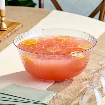 Visions 8 Qt. Clear Plastic Punch Bowl - 6/Case