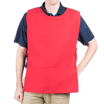 Intedge Red Adjustable Poly-Cotton Cobbler Apron with 2 Pockets - 29" x 17.5"