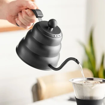 Acopa 34 oz. Matte Black Pour Over / Gooseneck Kettle