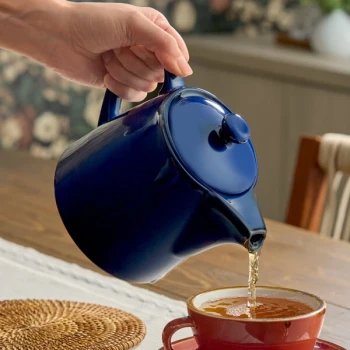 Acopa Keystone 32 oz. Azora Blue Porcelain Teapot