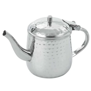 Vollrath T4710HH 10 oz. Hammer-Finished Stainless Steel Gooseneck Beverage Server