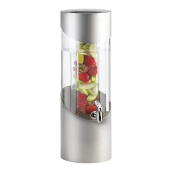 Cal-Mil 1990-3INF-55 3 Gallon Round Stainless Steel Beverage Dispenser with Infusion Chamber - 8 1/4" x 10 1/2" x 23 1/2"