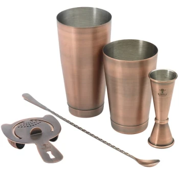 Barfly® M37101ACP Basic 5-Piece Antique Copper-Plated Cocktail Kit