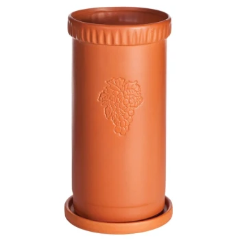 Franmara 9020 Tuscan 9 1/4" Customizable Tall Terra Cotta Bottle Cooler with Matching Saucer