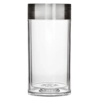 Franmara 9096 Regale Customizable Single-Bottle Acrylic Double-Wall Wine Cooler with Brushed Stainless Steel Rim