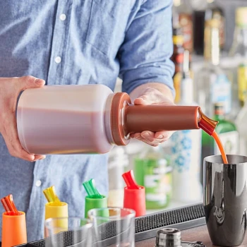 Choice 2 Qt. Pour Bottle with Brown Neck and Cap