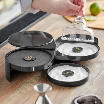 Choice Glass Rimmer / Margarita Salter with 3 Compartments - 3/Case