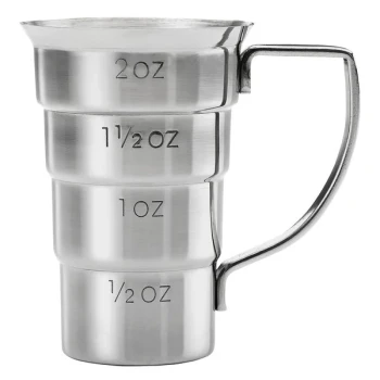 Barfly® M37108 2 oz. Stainless Steel Stepped Jigger with Handle