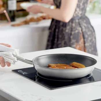 Vigor SS3 Series 10" Tri-Ply Stainless Steel Non-Stick Fry Pan with Excalibur Coating and Welded Handle