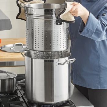 Vigor SS1 Series 20 Qt. Stainless Steel Aluminum-Clad Pasta Cooker Combination