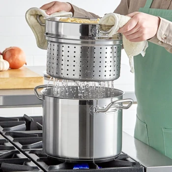 Vigor SS1 Series 8 Qt. Stainless Steel Aluminum-Clad Pasta Cooker Combination