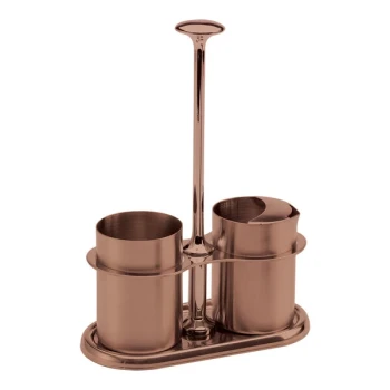 Service Ideas 4 oz. Rose Gold Stainless Steel Sugar Stick Holder and Creamer Set STCCRSG4RG
