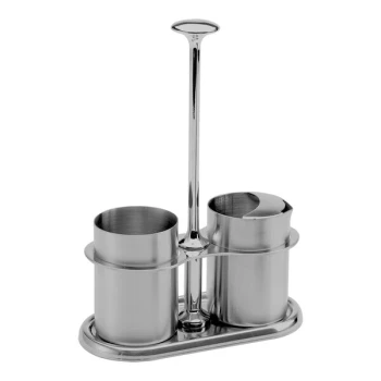 Service Ideas 4 oz. Dark Tungsten Stainless Steel Sugar Stick Holder and Creamer Set STCCRSG4DT