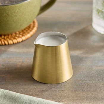 American Metalcraft SCMG3 Evolution 2.5 oz. Gold Satin Finish Stainless Steel Creamer