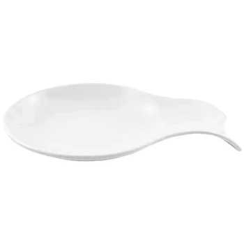 Elite Global Solutions 10" x 5 1/2" x 1" White Melamine Spoon Rest