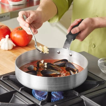 Vollrath Wear-Ever 3 Qt. Straight-Sided Aluminum Saute Pan with Black Silicone Handle 672130