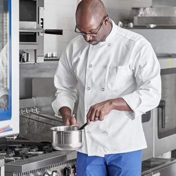 Uncommon Chef Classic 0402 Unisex White Customizable Long Sleeve Chef Coat - L