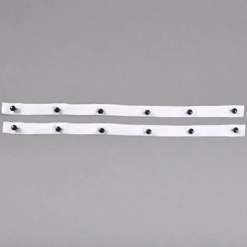 Mercer Culinary M62997BK Push Through Black Button Strips for Renaissance® Women's 2X Large Chef Coat - 2/Pack