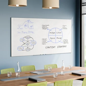 Dynamic by 360 Office Furniture 96" x 48" Wall-Mount Melamine Whiteboard with Aluminum Frame