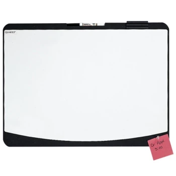 Quartet 06355BK 23 1/2" x 17 1/2" Melamine Whiteboard with Tackable Black Foam Bar