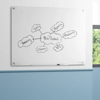 Quartet G24836W Brilliance 36" x 48" White Frameless Wall-Mounted Magnetic Glass Dry Erase Board