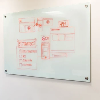 Aarco WGB1824NT 24" x 18" White Pure Glass Markerboard