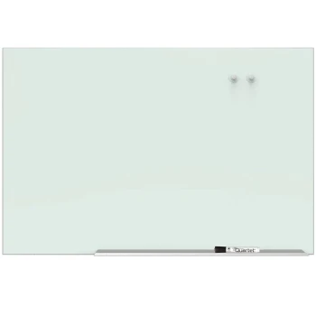 Quartet G7442E Element 74" x 42" White Magnetic Glass Dry-Erase Board with Aluminum Frame