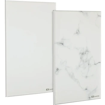 Quartet GDP96 6" x 9" White / Marble Frameless Glass Dry Erase Desktop Notepad - 2/Pack