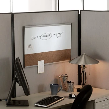 Quartet ARCCB3018 Arc 18" x 30" Magnetic Cork Bulletin / Whiteboard with Silver Aluminum Frame