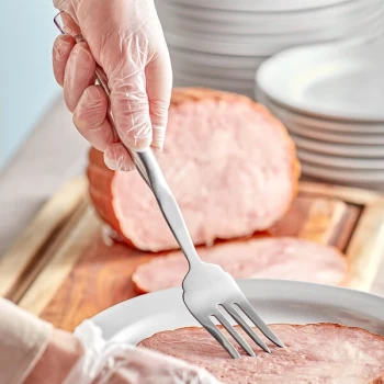 Choice 10 1/2" Hollow Stainless Steel Handle 4-Tine Pot Fork