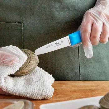 Choice 3 1/4" Stainless Steel Clam Knife with Blue Handle