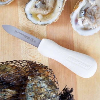 Dexter-Russell 10473 2 3/4" Sani-Safe White Handle Stainless Steel New Haven Oyster Knife