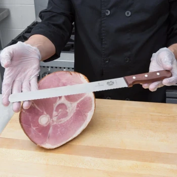 Victorinox 5.4230.30 12" Serrated Edge Roast Beef Slicing / Carving Knife with Wood Handle