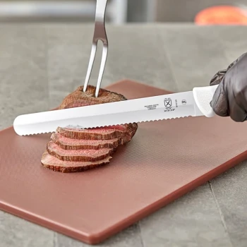 Mercer Culinary Ultimate White® 11" Serrated Edge Slicer Knife M18140