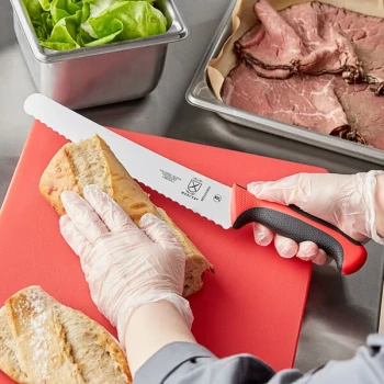 Mercer Culinary M23210RD Millennia Colors® 10" Wide Bread Knife with Red Handle
