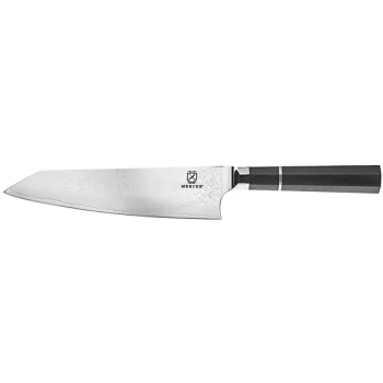 Mercer Culinary Damascus 8" Chef Knife with Octagonal Ebony Wood Handle M13775