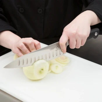 Mercer Culinary M21077 Genesis® 8" Forged Chef Knife with Granton Edge and Short Bolster