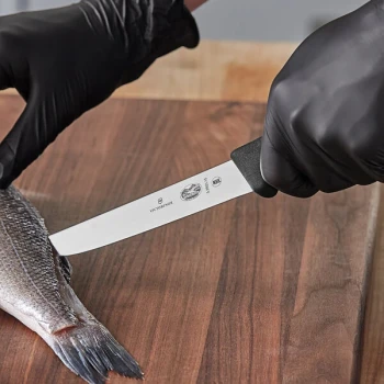 Victorinox 6" Straight Semi-Flexible Fillet Knife with Black Fibrox Handle 5.2803.15