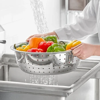 Thunder Group 12 Qt. Stainless Steel Coarse Chinese Colander SLCIL15L