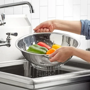 Choice 8 Qt. Stainless Steel Colander with Base and Handles