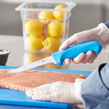 Choice 6" Narrow Stiff Boning Knife with Blue Handle