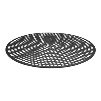 LloydPans Quik-Disks 13" Perforated Hard Coat Anodized Aluminum Pizza Disk with Pre-Seasoned Tuff-Kote® Finish QDF40-13-PSTK