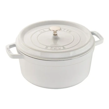 Staub 5.5 Qt. White Enameled Cast Iron Dutch Oven 1004216
