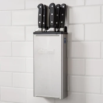 Edlund KR-50 4-Slot HACCP Enclosed Stainless Steel Knife Rack with Black Insert