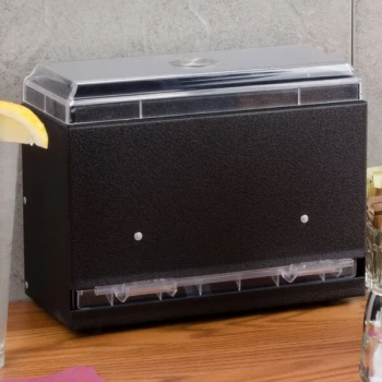 Vollrath 3835-06 Straw Boss Single Sided Bulk Unwrapped Straw Dispenser - Black