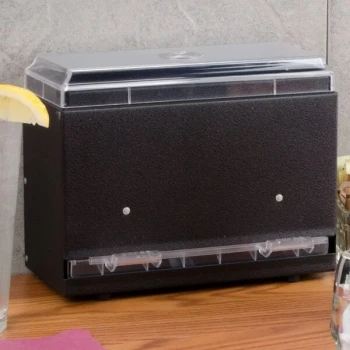 Vollrath 3825-06 Straw Boss Single Sided Bulk Unwrapped Straw Dispenser - Black