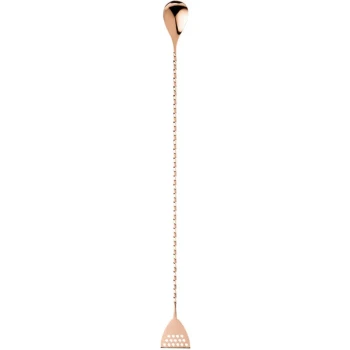Barfly® M37072CP 15 3/4" Copper-Plated Stainless Steel Bar Spoon with Strainer