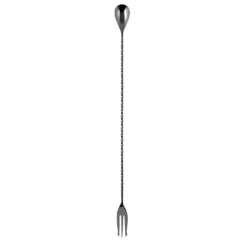 Barfly® M37016BK 15 3/4" Gun Metal Black Bar Spoon with Fork End